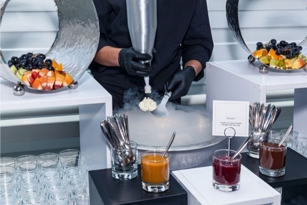 Nitrógeno líquido en alimentos
