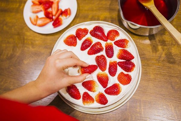 Tarta con fresas